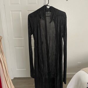 Fashion Nova Black Ribbed Cardigan